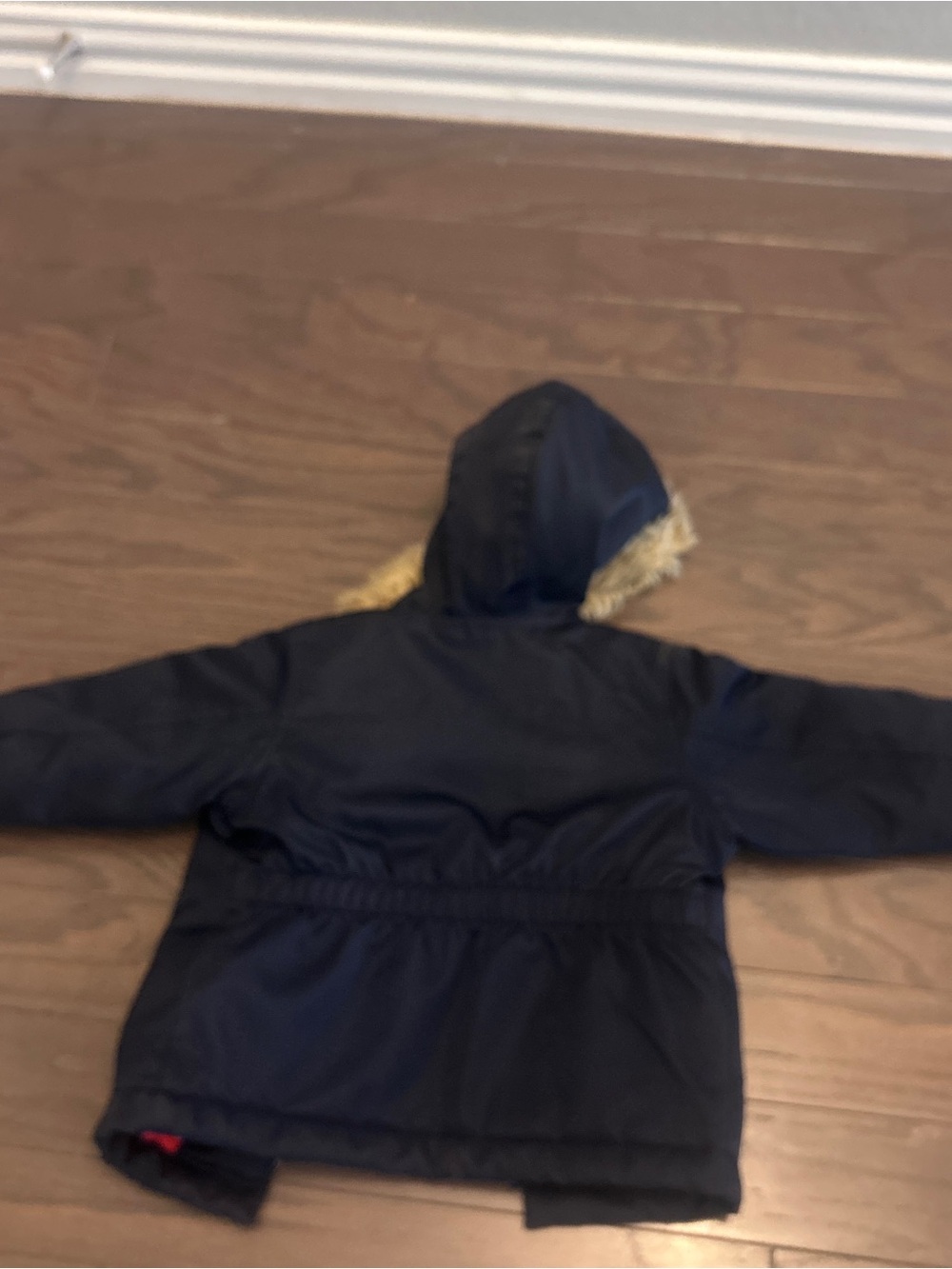The children’s place Kids Navy Hooded Parka with Orange Lining - Picture 3 of 3